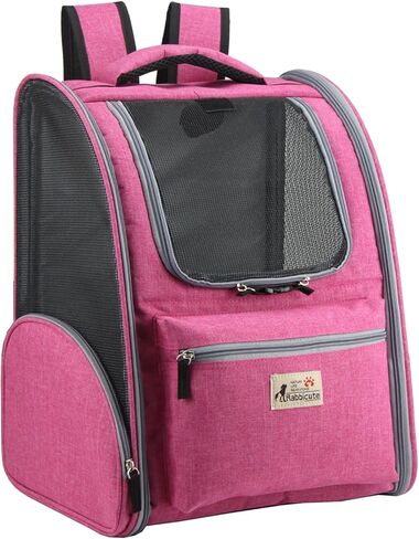 Rabbicute Pet Carrier Backpack for Small Cats Dogs Puppies, with Breathable mesh, Airline Approved, Foldable Carrier for Hiking, Camping, Biking, Outdoor Travel, Pet Upto 18lbs in Saudi Arabia