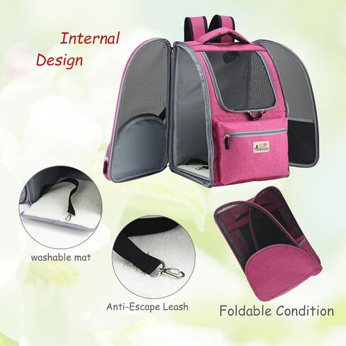 Rabbicute Pet Carrier Backpack for Small Cats Dogs Puppies, with Breathable mesh, Airline Approved, Foldable Carrier for Hiking, Camping, Biking, Outdoor Travel, Pet Upto 18lbs in Saudi Arabia