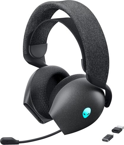 Alienware AW720H Dual-Mode Wireless Gaming Headset - Dolby Atmos Spatial Sound, Wireless 2.4 GHz, 3.5mm Connector Cable, in-line Controls, Integrated Microphone, Unidirectional - Lunar Light in Saudi Arabia