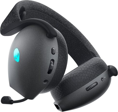 Alienware AW720H Dual-Mode Wireless Gaming Headset - Dolby Atmos Spatial Sound, Wireless 2.4 GHz, 3.5mm Connector Cable, in-line Controls, Integrated Microphone, Unidirectional - Lunar Light in Saudi Arabia