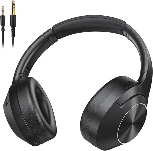 Qaekie Upgraded Active Noise Cancelling Headphones - Ajustable Headband Wireless Over Ear Bluetooth Headphones Deep Bass, 80H Playtime Noise Canceling Headphones, Clear Calls for Travel/Home/Office in Kuwait
