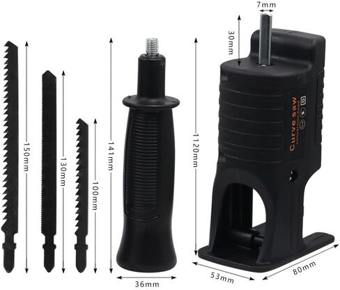 منشار ترددي من Beeiee، مثقاب كهربائي تم تعديله إلى أداة منشار كهربائي مع 3 شفرات منشار لقطع الفروع والخشب والبلاستيك والمعادن والتقليم in Kuwait