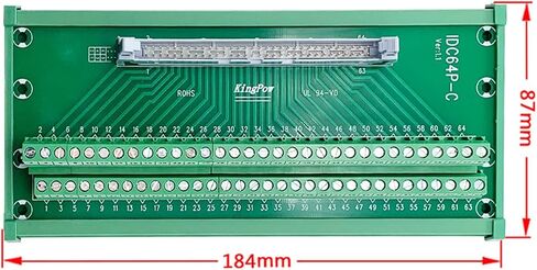 Jienk IDC64 2x32 64Pins 0.1 "FRC موصل ذكر رأس DIN السكك الحديدية تصاعد محطة كتلة لوحة القطع لكابل الشريط المسطح PLC MCU in Saudi Arabia