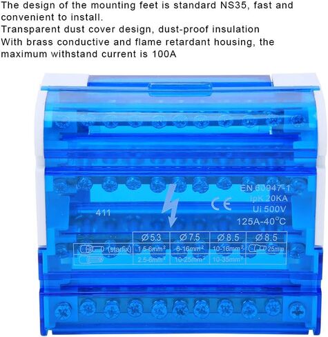 Terminal Block Distribution Box Din Rail 411 4-Level Single Phase Junction Box for Electrical Engineering in Saudi Arabia