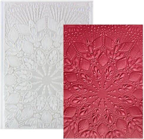 قطعة واحدة من مجلدات النقش على شكل زهور ثلاثية الأبعاد لصنع البطاقات مقاس 6.3 × 4.33 بوصة خلفية شفافة تترك مجلد النقش البلاستيكي لألبوم الصور DIY لوازم تزيين الحرف الورقية in Kuwait