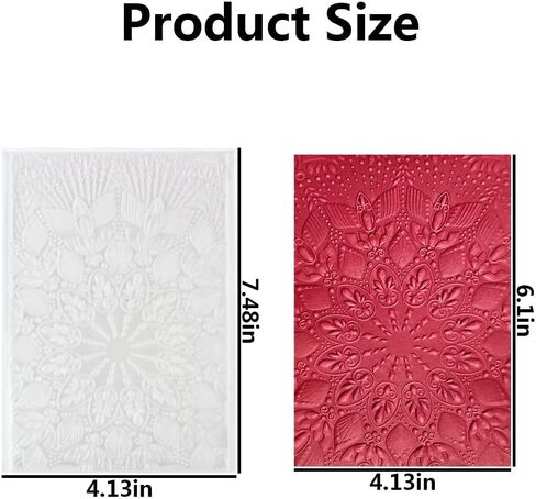 قطعة واحدة من مجلدات النقش على شكل زهور ثلاثية الأبعاد لصنع البطاقات مقاس 6.3 × 4.33 بوصة خلفية شفافة تترك مجلد النقش البلاستيكي لألبوم الصور DIY لوازم تزيين الحرف الورقية in Kuwait