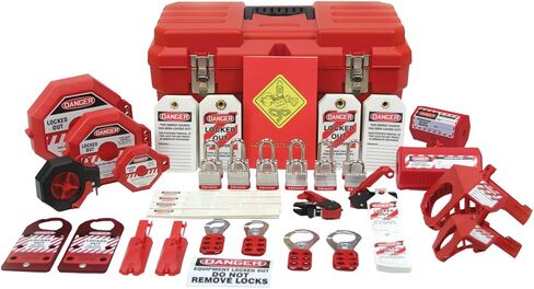 طقم قفل نهائي من Accuform KSK700 STOPOUT مكون من 208 قطعة، طول 19 بوصة × عرض 9-1/2 بوصة × ارتفاع 9-1/2 بوصة، أحمر/أسود in Saudi Arabia