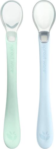 ملاعق الطعام الأولى من السيليكون وSprout Ware-Light Sage/Light Blueberry in Saudi Arabia
