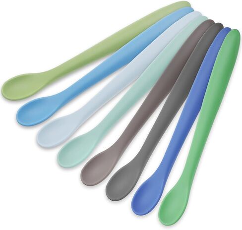4 قطع من ملاعق تغذية السيليكون من LOVEINUSA، ملاعق الأطفال من السيليكون، أدوات تدريب الأطفال، ملاعق الأطفال للمرحلة الأولى من الأطفال والآباء in Kuwait