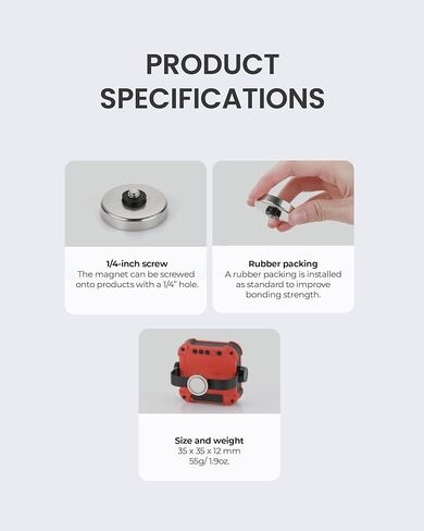 مغناطيس النيوديميوم من كلايمور - مغناطيس قوي للغاية مع برغي عالمي 1/4 بوصة للتخييم، والأضواء الخارجية، والمراوح، والتركيب متعدد الاستخدامات. قوة معززة مع التعبئة المطاطية. in Kuwait