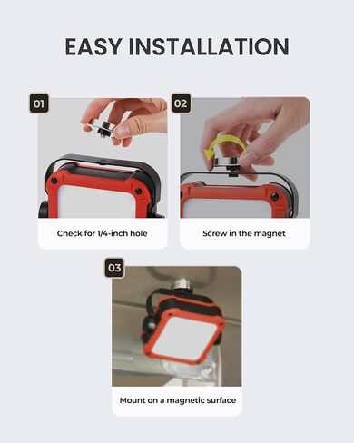 مغناطيس النيوديميوم من كلايمور - مغناطيس قوي للغاية مع برغي عالمي 1/4 بوصة للتخييم، والأضواء الخارجية، والمراوح، والتركيب متعدد الاستخدامات. قوة معززة مع التعبئة المطاطية. in Kuwait