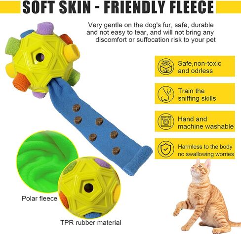 كرة استنشاق للكلاب من جوياسي، ألعاب تفاعلية للكلاب، كرة استنشاق للكلاب، تشجع مهارات البحث عن الطعام الطبيعية، ألعاب ألغاز للكلاب للتدريب البطيء على الطعام، كرة علاج للكلاب المتوسطة والصغيرة باللون الأصفر in Kuwait
