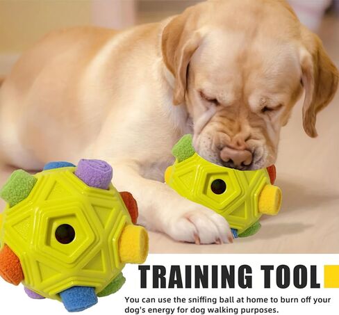 كرة استنشاق للكلاب من جوياسي، ألعاب تفاعلية للكلاب، كرة استنشاق للكلاب، تشجع مهارات البحث عن الطعام الطبيعية، ألعاب ألغاز للكلاب للتدريب البطيء على الطعام، كرة علاج للكلاب المتوسطة والصغيرة باللون الأصفر in Kuwait