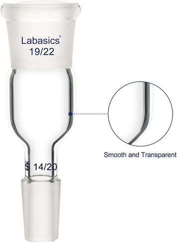 Labasics Enlarging Adapter Glass Adapter from 24/40 to 19/22 Glass Joint Lab Glassware Supply in Saudi Arabia