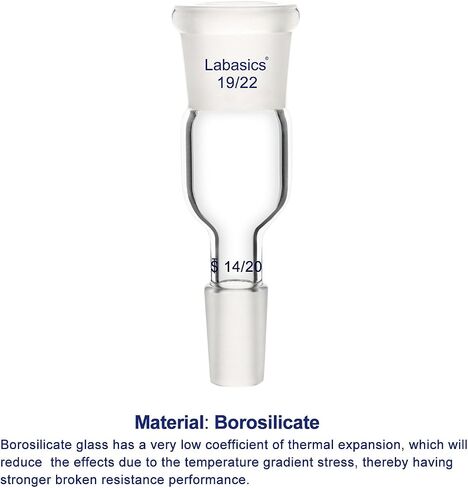 Labasics Enlarging Adapter Glass Adapter from 24/40 to 19/22 Glass Joint Lab Glassware Supply in Saudi Arabia