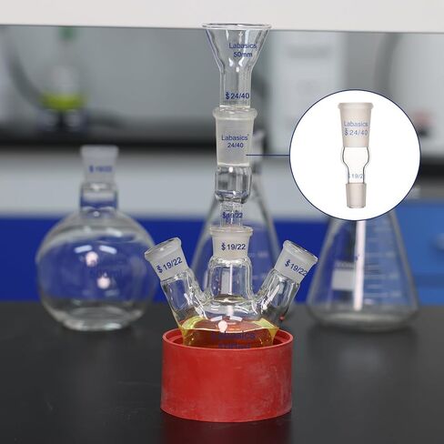 Labasics Enlarging Adapter Glass Adapter from 24/40 to 19/22 Glass Joint Lab Glassware Supply in Saudi Arabia