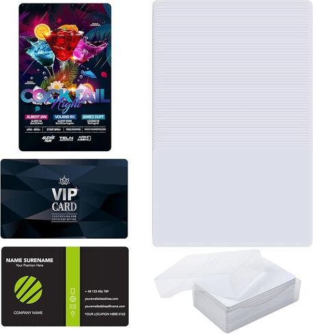 ADXCO 120 قطعة من بطاقات العمل المعدنية التسامي لسمك نقش مخصص 0.22 مم بطاقة اسم فارغة من الألومنيوم للأعمال المكتبية بطاقة هدايا احتفالية فارغة للطباعة، 3.4 × 2.1 بوصة in Kuwait