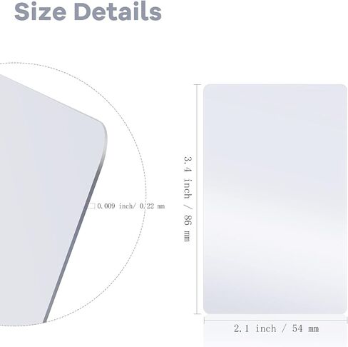 ADXCO 120 قطعة من بطاقات العمل المعدنية التسامي لسمك نقش مخصص 0.22 مم بطاقة اسم فارغة من الألومنيوم للأعمال المكتبية بطاقة هدايا احتفالية فارغة للطباعة، 3.4 × 2.1 بوصة in Kuwait