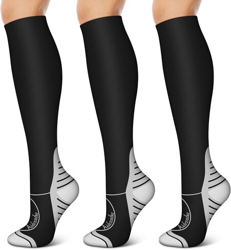 Aidexnba Compression Socks for Women & Men (3 Pairs) 15-20 mmHg is Best Support for Nurses, Running, Travel in Saudi Arabia