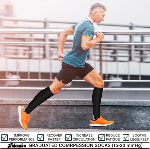 Aidexnba Compression Socks for Women & Men (3 Pairs) 15-20 mmHg is Best Support for Nurses, Running, Travel in Saudi Arabia