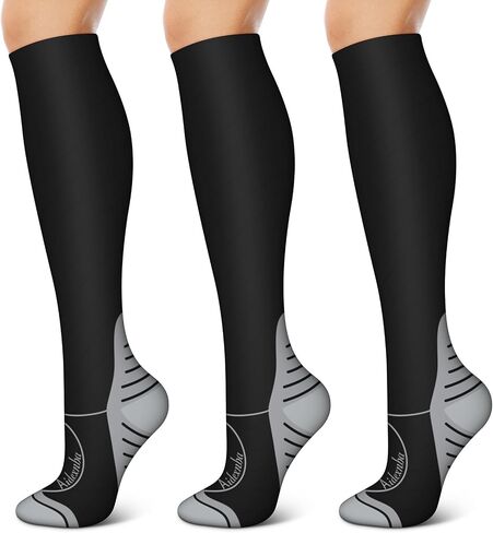 Aidexnba Compression Socks for Women & Men (3 Pairs) 15-20 mmHg is Best Support for Nurses, Running, Travel in Saudi Arabia