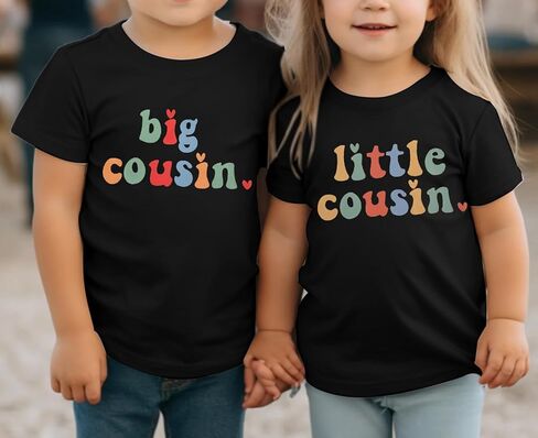 قمصان Cousin للأطفال، تي شيرت بنات عم كبير، تي شيرت بناتي صغير، تي شيرت لطيف للأطفال الصغار، قمصان عائلية in Kuwait