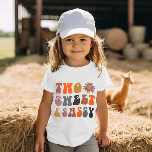 AG AGUU Two Sweet and Sassy Birthday Shirts Toddler Baby Girls 2nd Birthday Outfits Tees T-Shirt Party Tops 2 Years Old in Saudi Arabia