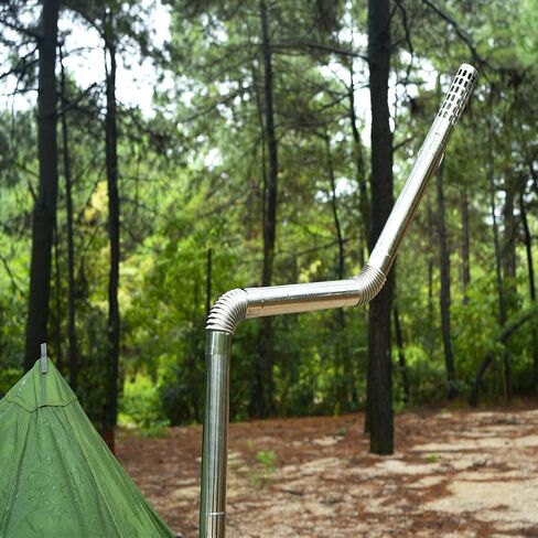 Stove Pipe Set for Camping 4 Stove Pipe 2.36"x14.2" with 45 Degree and 90 Degree Elbow Pipe TAISOCA Tent Stove Pipe for Vent Smoke in Kuwait