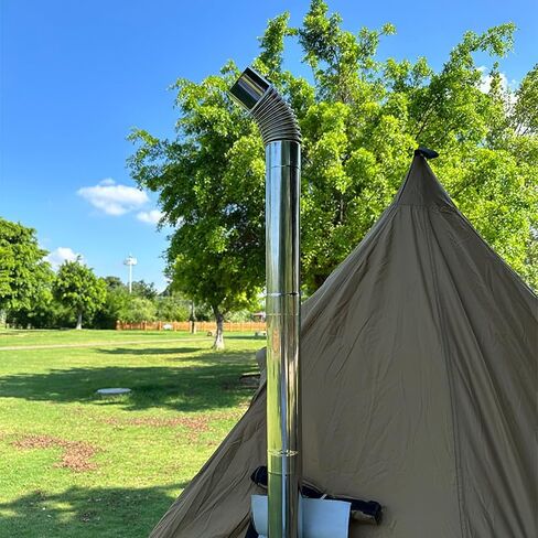 Stove Pipe Set for Camping 4 Stove Pipe 2.36"x14.2" with 45 Degree and 90 Degree Elbow Pipe TAISOCA Tent Stove Pipe for Vent Smoke in Kuwait