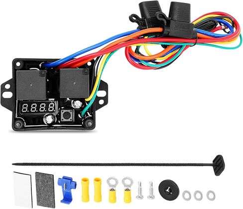AUTOBABA Digital Radiator Fan Controller Swith 12V and 24V, Adjustable Temperature Range Dual Electric Fan Controller Thermatic Fan Switch Kit Replace # 0444 DC0444 in Saudi Arabia