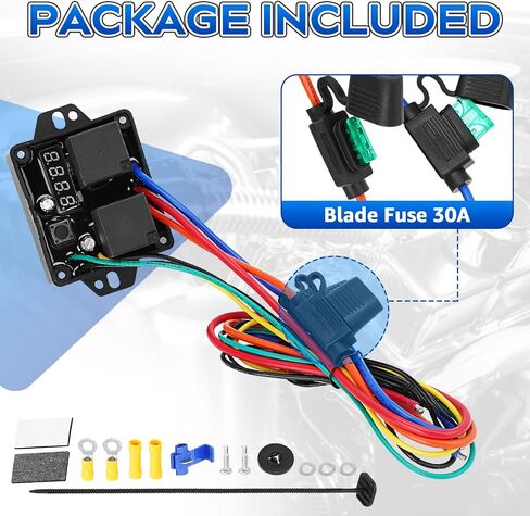 AUTOBABA Digital Radiator Fan Controller Swith 12V and 24V, Adjustable Temperature Range Dual Electric Fan Controller Thermatic Fan Switch Kit Replace # 0444 DC0444 in Saudi Arabia