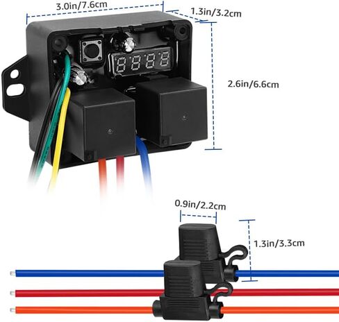AUTOBABA Digital Radiator Fan Controller Swith 12V and 24V, Adjustable Temperature Range Dual Electric Fan Controller Thermatic Fan Switch Kit Replace # 0444 DC0444 in Saudi Arabia