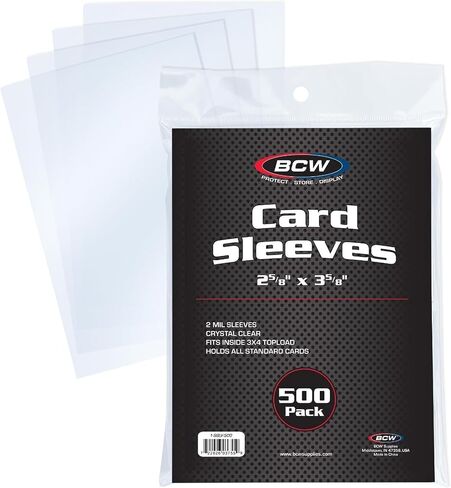 BCW Standard Card Sleeves - 1000 Pack - 2-5/8" x 3-5/8" | Crystal Clear Acid-Free | Trading Card Penny Sleeves for Baseball, Basketball, Football, Hockey, Pokemon, MTG, and More in Saudi Arabia