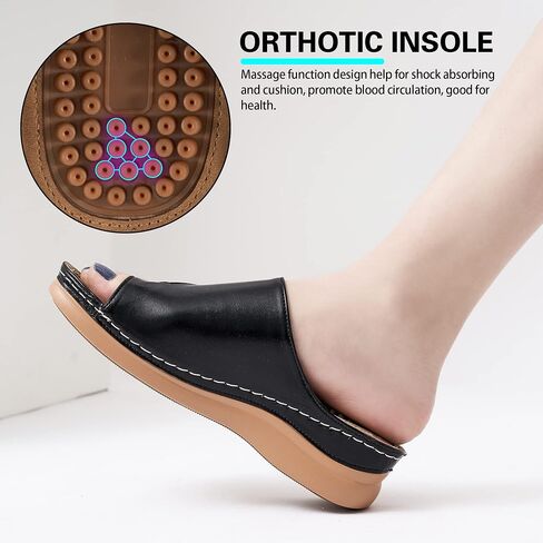 Aomigoct Womens Comfort Wedge Sandals: Soft Cushion & Orthopedic for All-Day Walking - Non-Slip 1.96" Heel for Stability - for Comfort Seekers in Saudi Arabia