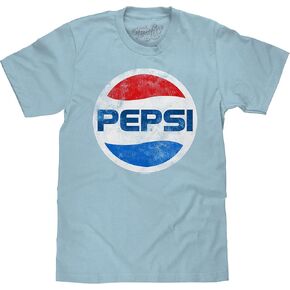 Tee Luv Men's Pepsi T-Shirt - Faded Pepsi Cola Classic 70s Logo Shirt in Kuwait