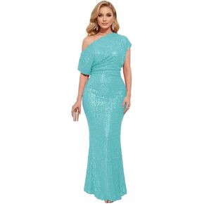 Sparkly Sequin Mermaid Prom Dresses for Women One Shoulder Formal Evening Dress Long Cocktail Party Gown in Saudi Arabia