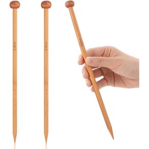 2pcs Bamboo Knitting Needles 10-Inch Long Wooden Knitting Needles Knitting for Beginners Sock,Scarf,Handmade DIY Knitting & Crochet Supplies 9mm in Kuwait