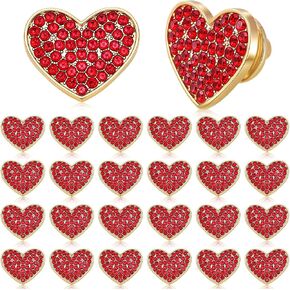 Rhinestone Heart Brooches Bulk Heart Pins Brooch with Button for Women Men Valentine's Day Gifts in Saudi Arabia