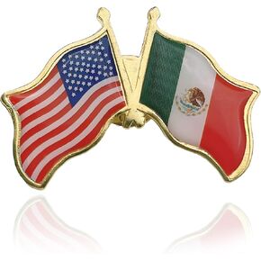 2 pcs Mexico and USA Friendship Flag Pin – Dual National Flags Lapel Badge. in Saudi Arabia