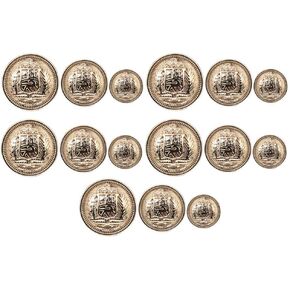 أزرار معدنية عتيقة من 30 قطعة من Wakauto على شكل دائري، مجموعة أزرار سترة 25 مم/1 بوصة أزرار خياطة عتيقة للمعاطف والسترات اليدوية (أسود) in Kuwait