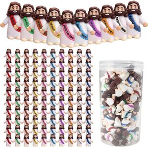 Little Jesus Figures - 30 Pack Mini Jesus Figurines Bulk, 5 Color Tiny Jesus, Pocket Religious Figures for Hide & Seek Easter Egg Stuffers, Baptism Favors, Sunday School, Church Celebrations in Kuwait