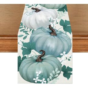 Green Eucalyptus Leaves Table Runner, Seasonal Linen Table Decor Farmhouse Decor Floral Leaves Spring Table Runner for Kitchen Dining, Weddings Holiday Decor, Home Party Decoration, 13×70inches in Kuwait