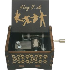 صندوق الموسيقى Hey and Jude، صندوق موسيقي من الخشب المحفور بالليزر، هدايا موسيقية للمعجبين (Hey and Jude، Hands Crank) in Saudi Arabia