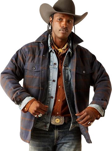 ARIAT Mens Yellowstone Midnight Fair Quilted Shirt Jacket in Saudi Arabia