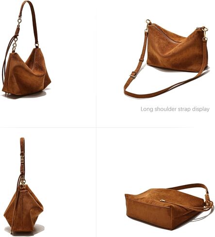 Small Shoulder bag For Women Faux Suede Handbag Soft Hobo Cute Crossbody with Adjustable Strap in Saudi Arabia