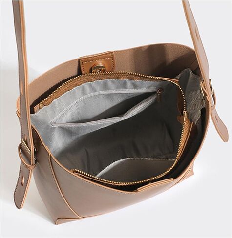 حقيبة كتف هوبو مصممة من الجلد الصناعي حقيبة دلو أنيقة للنساء in Kuwait