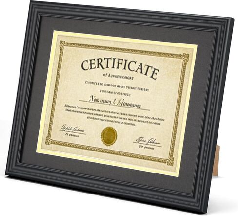 Ripeng 8.5 x 11 Wood Diploma Frame, Solid Wood Diploma Frames with Mat or Display 11x14 Certificates Without Mat, Tempered Glass Degree Document Frame for Rustic Finish with Gold Trim(Blue) in Saudi Arabia