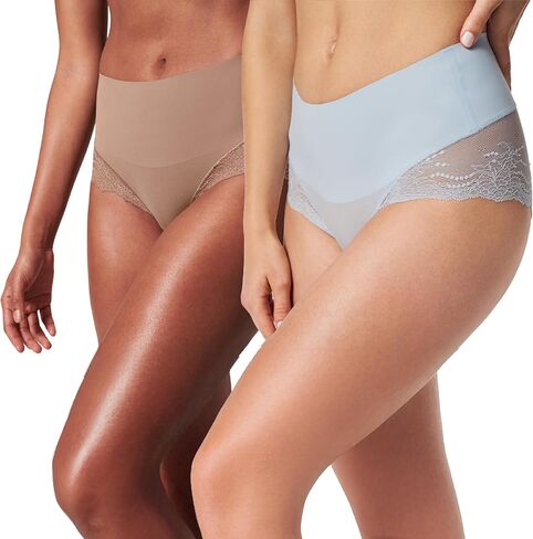SPANX SPANXsmooth Undie-tectable Lace Hi-Hipster - For Core Control - Comfortable Lace Shapewear Underwear - No Visible Panty Lines-Cafe Au Lait-Oxford-XS in Saudi Arabia