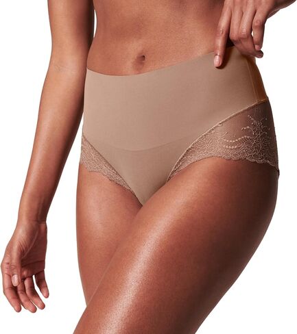 SPANX SPANXsmooth Undie-tectable Lace Hi-Hipster - For Core Control - Comfortable Lace Shapewear Underwear - No Visible Panty Lines-Cafe Au Lait-Oxford-XS in Saudi Arabia