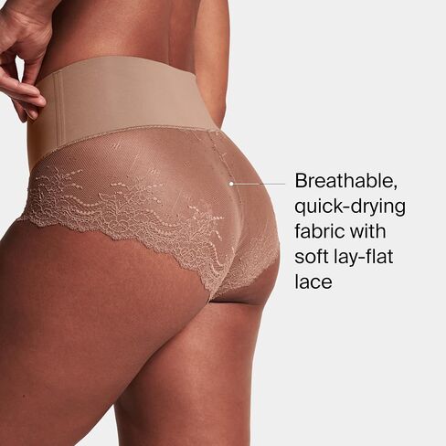 SPANX SPANXsmooth Undie-tectable Lace Hi-Hipster - For Core Control - Comfortable Lace Shapewear Underwear - No Visible Panty Lines-Cafe Au Lait-Oxford-XS in Saudi Arabia